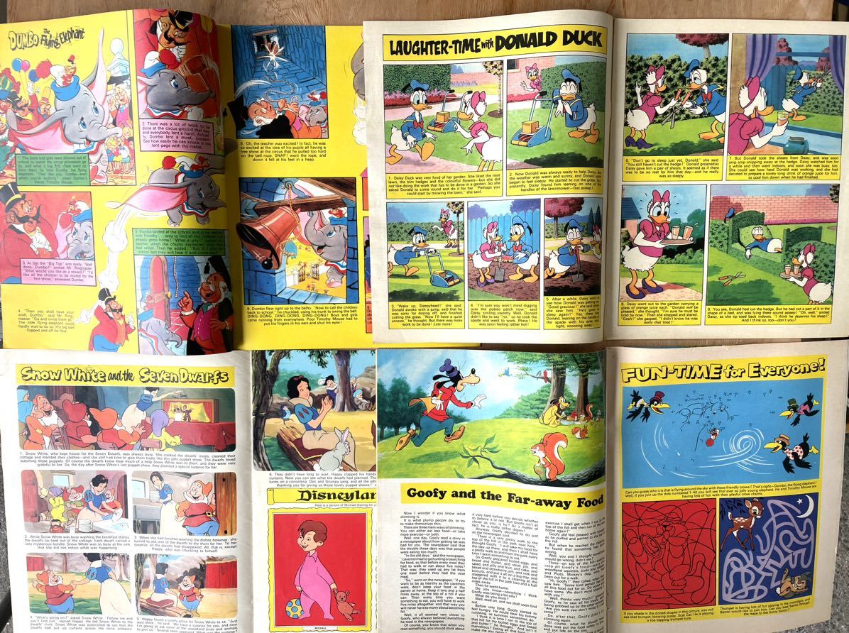 3◆ディズニー・Disney雑誌・1970年代（50年前のコミック）4冊セット「不思議の国のアリス、ピノキオ、白雪姫、ダンボ、ピーターパン、他_画像3