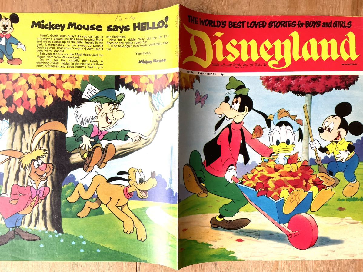 3◆ディズニー・Disney雑誌・1970年代（50年前のコミック）4冊セット「不思議の国のアリス、ピノキオ、白雪姫、ダンボ、ピーターパン、他_画像2