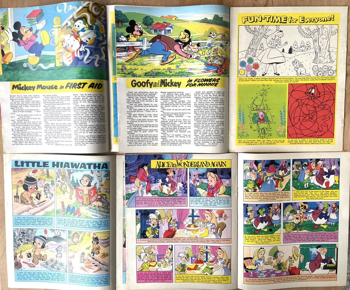 3◆ディズニー・Disney雑誌・1970年代（50年前のコミック）4冊セット「不思議の国のアリス、ピノキオ、白雪姫、ダンボ、ピーターパン、他_画像4