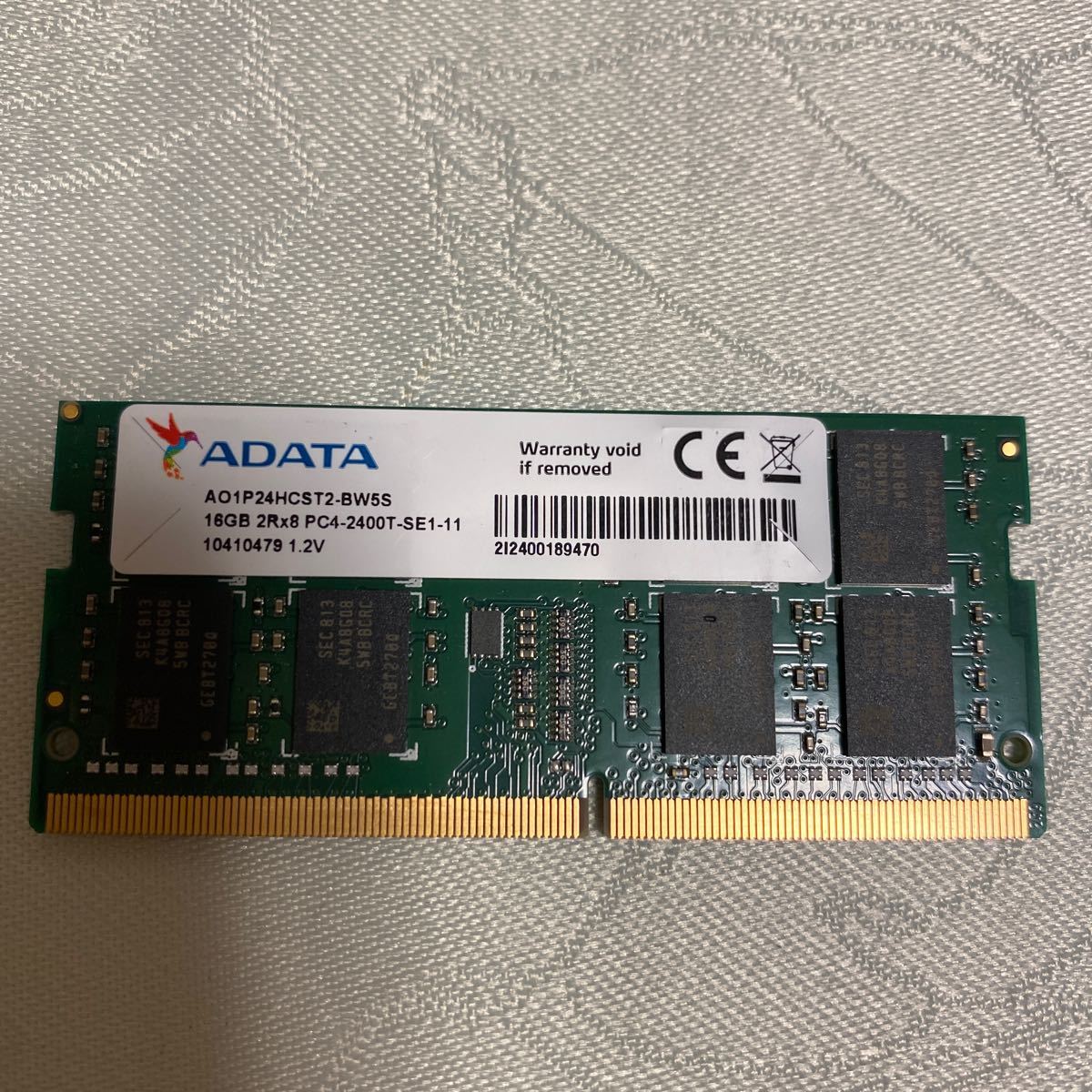 ADATA DDR4 19200 2RX8 PC4 2400T 16GB_画像1