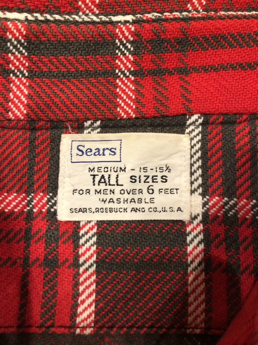 SEARS シアーズ ヴィンテージネルシャツ 1960年代以前 Lサイズ SEARS シアーズ ヴィンテージネルシャツ 1960年代以前 Lサイズ