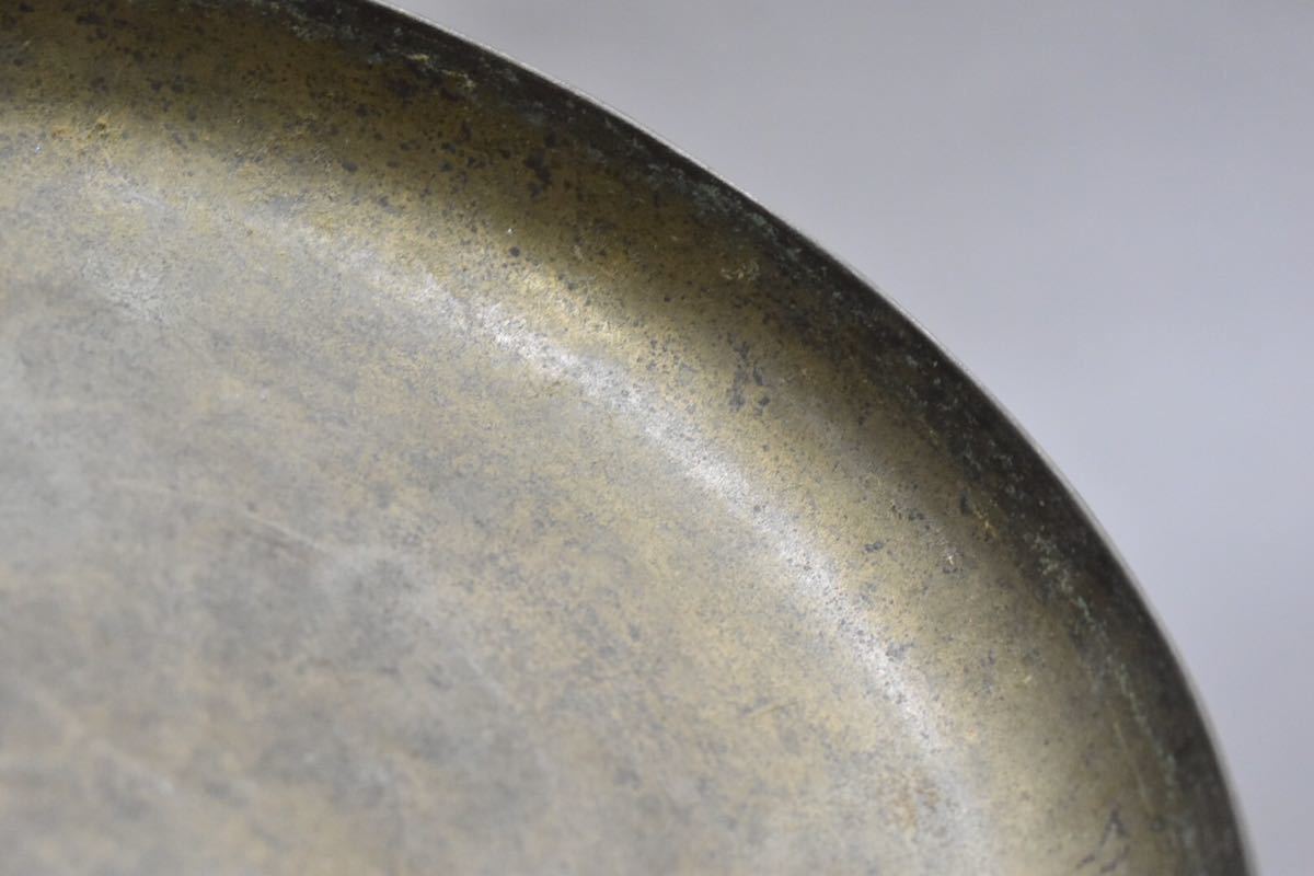 【英】1273 時代 黄銅建水 中国美術 朝鮮 日本 銅製 銅器 骨董品 美術品 古美術 時代品 古玩_画像8