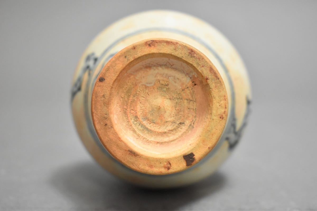 【英】1293 明初 耳付花瓶 中国美術 朝鮮 花生 花器 骨董品 美術品 古美術 時代品 古玩_画像6