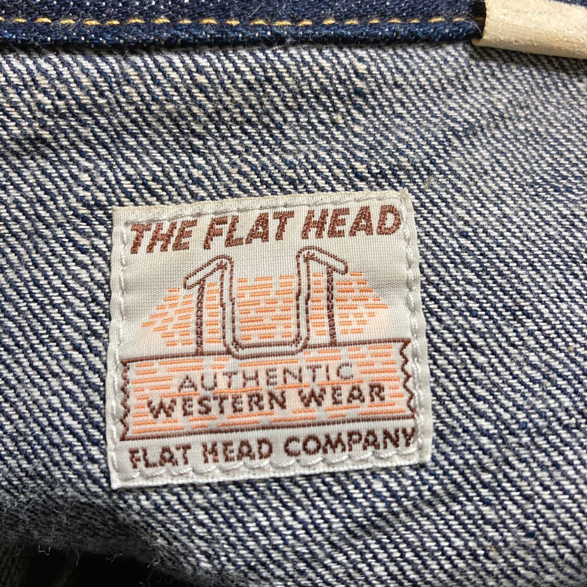 【美品】THE FLAT HEAD フラットヘッド デニムウエスタンシャツ インディゴ サイズ40 廃盤品の画像3