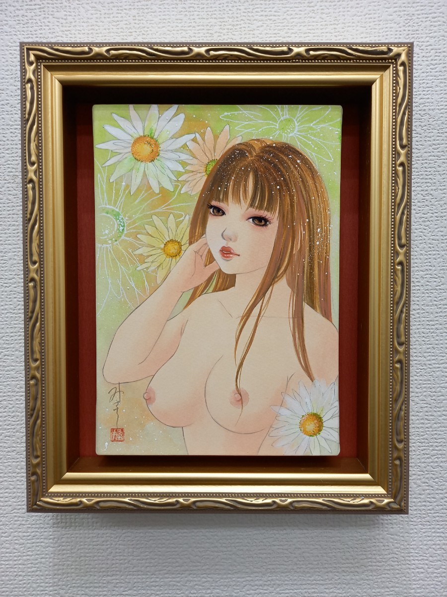 人気イラストレーター　藤井操　裸婦を描く　【真作】美人画_画像7