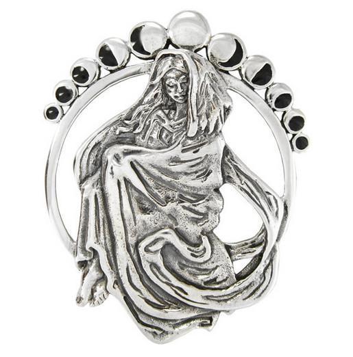 シルバー MM: Silver Moon Phase Goddess Pendant