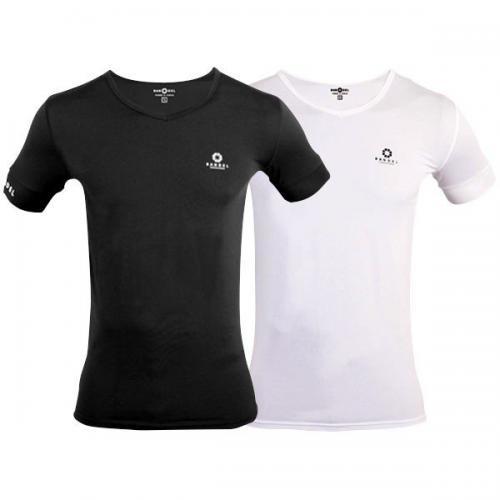 新品タグ付き Sサイズ ホワイト BANDEL V-neck T-shirt バンデル アンダーウェア VネックTシャツ トレーニング アスリート バランスの画像2