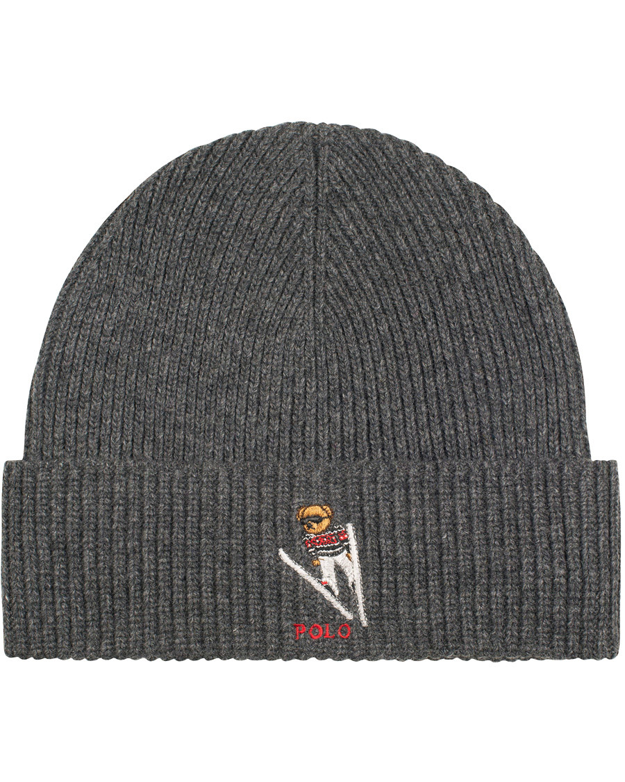 新品タグ付き カシミア ラルフローレン ビーニー ニットキャップ POLO RALPH LAUREN Ski Jumping Bear Cashmere Wool Beanie 折り返し_画像1