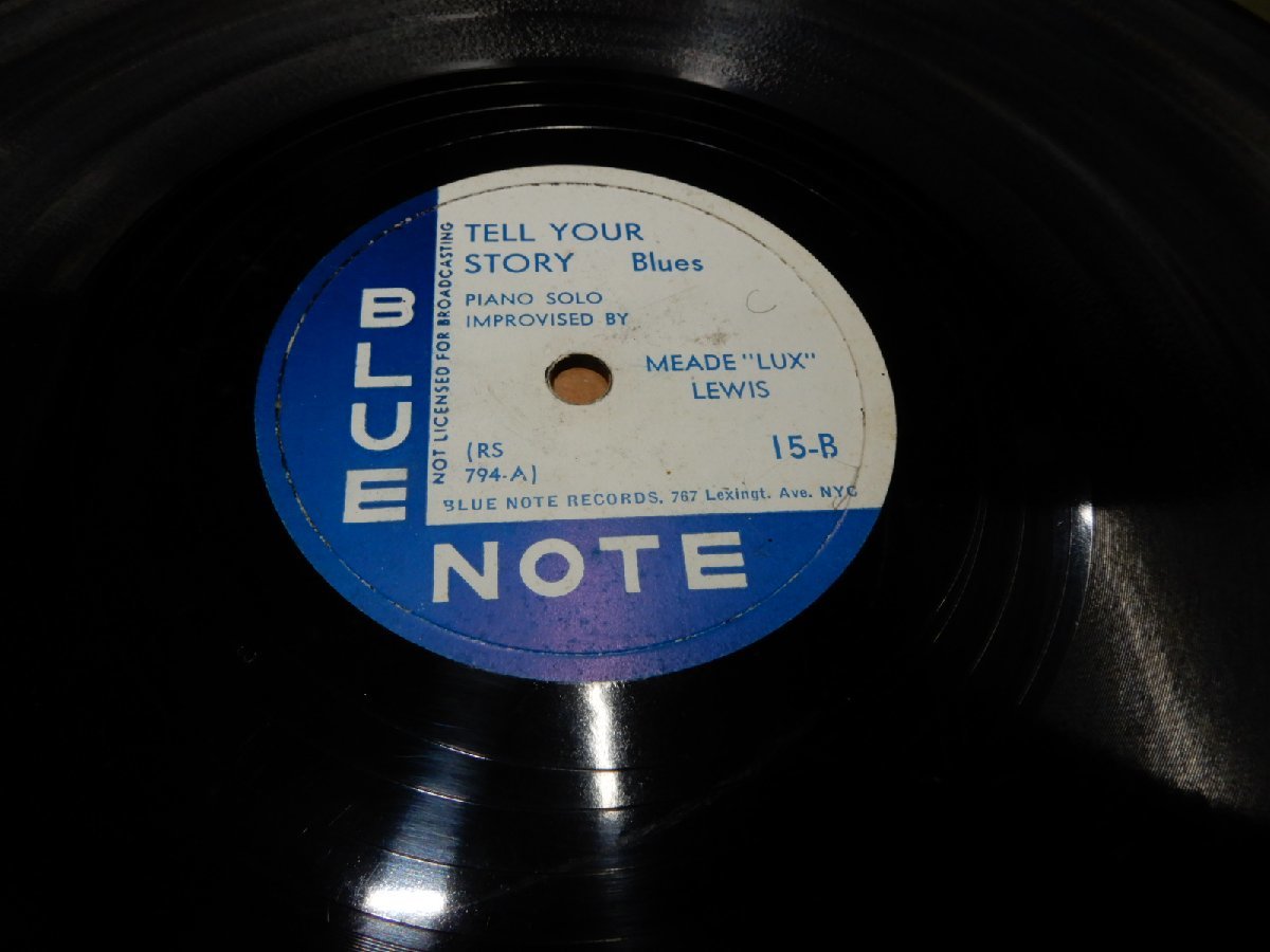 SP 78☆人気のBLUE NOTE☆15 A:HONKY TONK TRAIN BLUES☆15-B:TELL YOUR SYORY☆MEADELUXLEWIS☆767 Lexingt.Ave.NYC☆12インチ☆管理①201_画像3