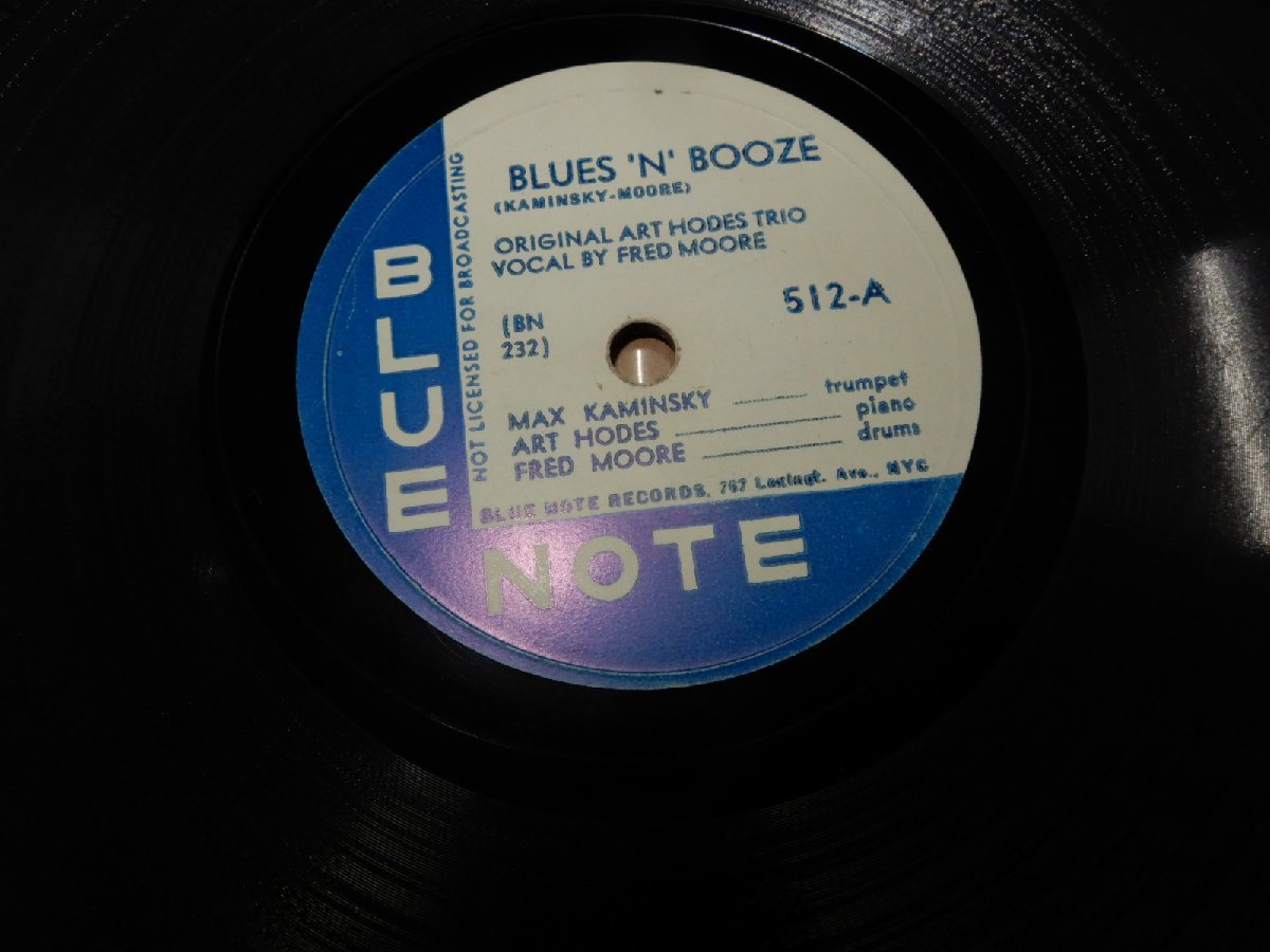 SP78* популярный BLUE NOTE*512-A:BLUES\'N\'BOOZE*512-B:ECCENTRIC*ORIGINAL ART HODES TRIO*767 Lexingt.Ave.NYC* управление 200