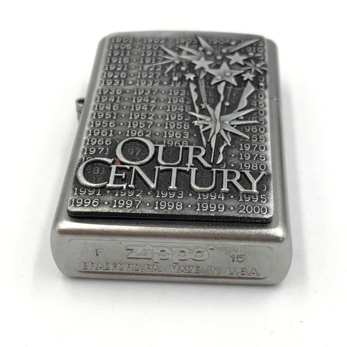 12.6KI-E940★ZIPPO OUR CENTURY★ジッポ ジッポー 2015年製 オイルライター lighter 喫煙具 DB4/dC6_画像4