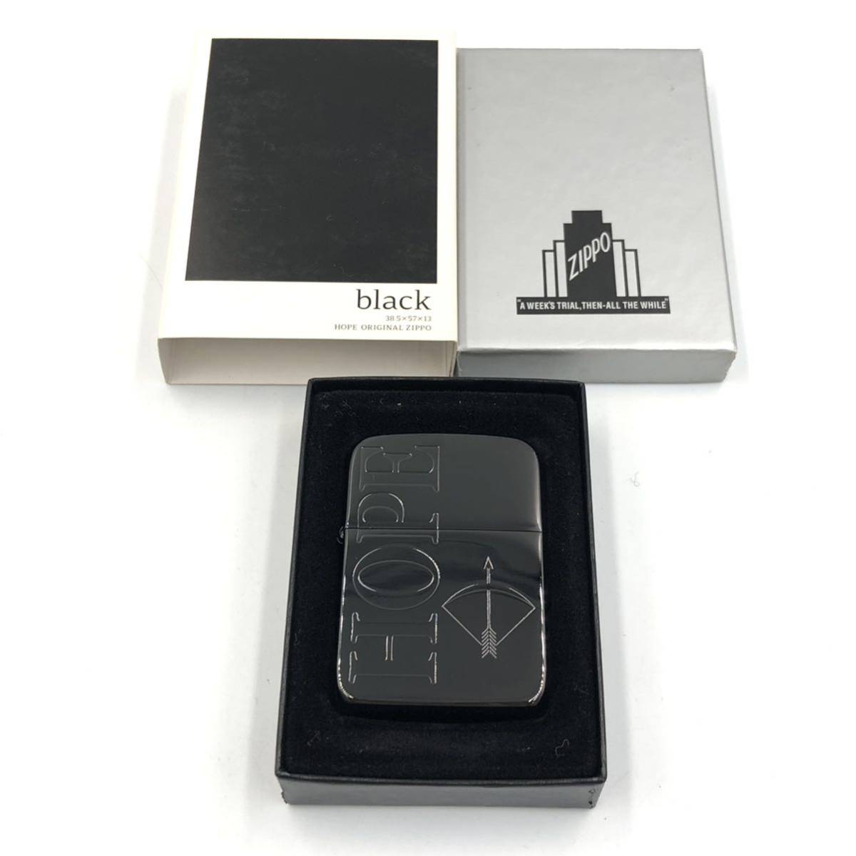 12.6NG-E960★ZIPPO HOPE★ホープ ブラックジッポ ジッポー 黒 オイルライター lighter 喫煙具 DF0/EA5_画像1