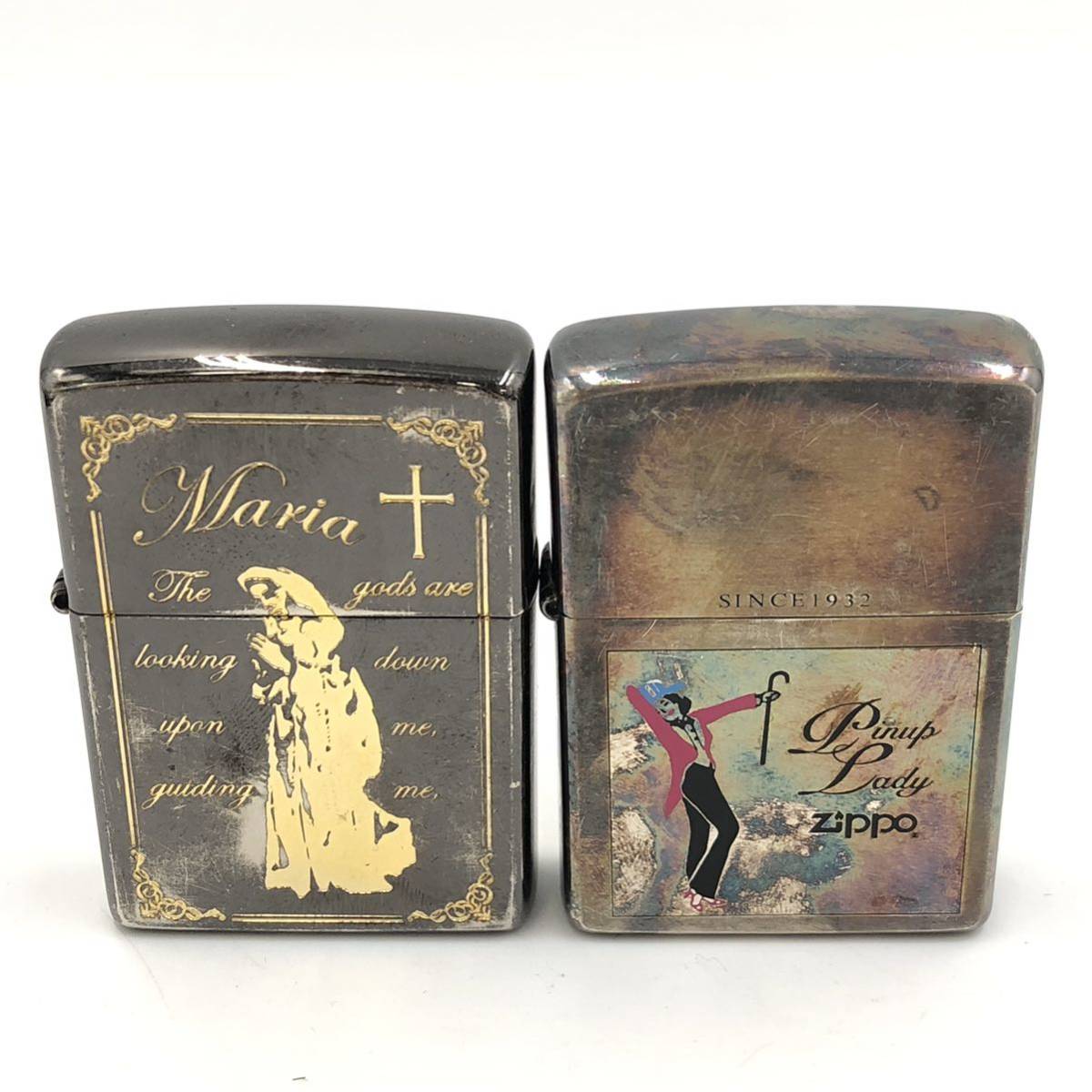 12.14KI-E984★ZIPPO 2点★ジッポ ジッポー MARIA オイルライター lighter 喫煙具 DA0/DB0_画像2