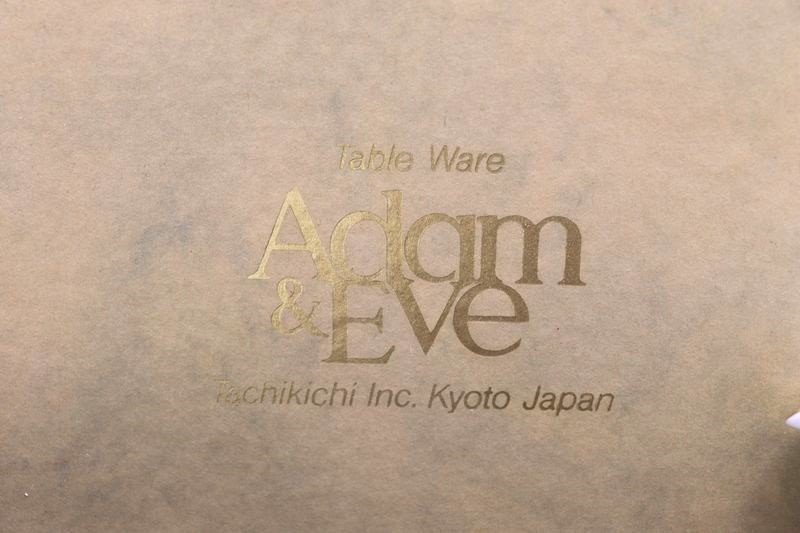 【未使用】たち吉　Adam＆Eve　アダム＆イブ　急須　湯呑5客　白×ゴールド　茶器　陶器_画像2