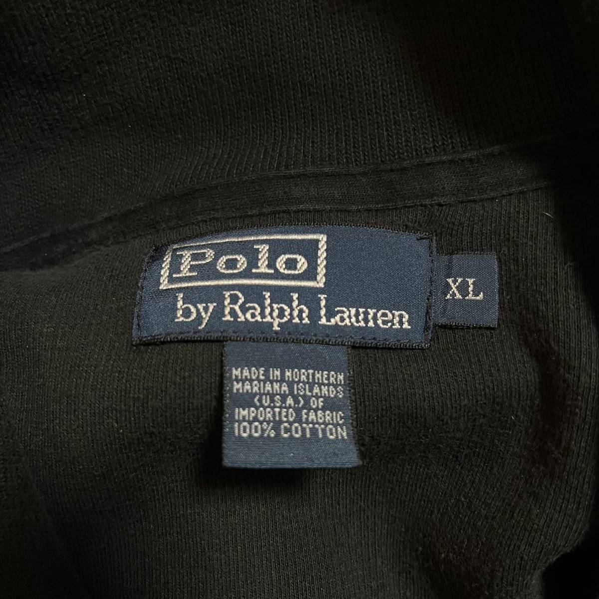 【90s】Polo By Ralph Lauren(ポロラルフローレン) ハイネック フルジップスウェット XL ブラック ポニー刺繍 90年代 トレーナー パーカー