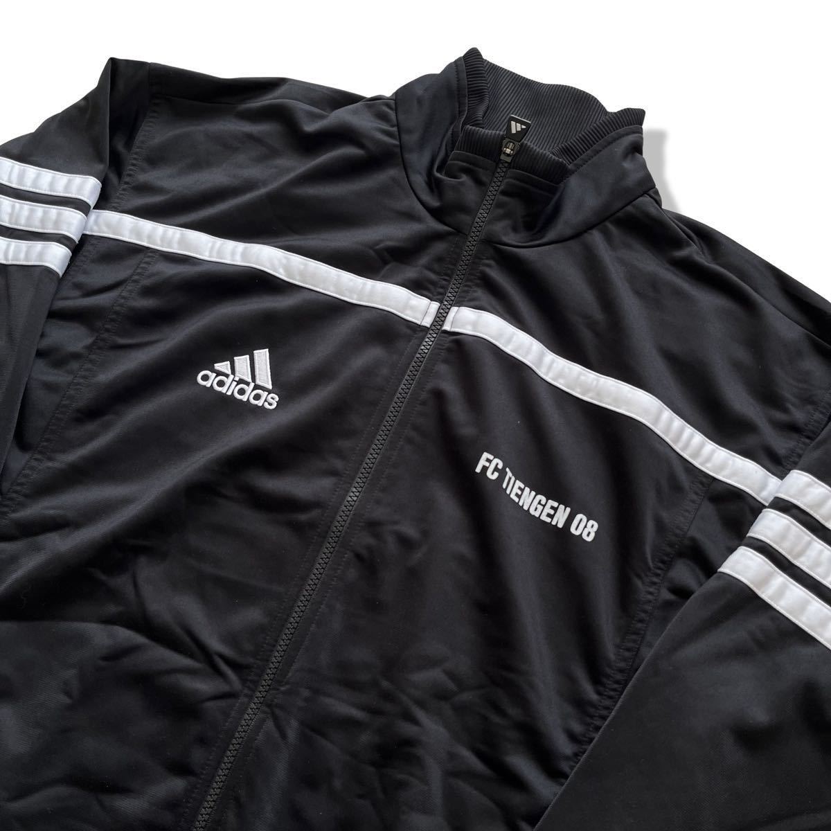 90s adidas(アディダス) サッカーチームロゴ トラックジャケット M ブラック 万国旗タグ パフォーマンスロゴ スイスリーグ ジャージの画像3