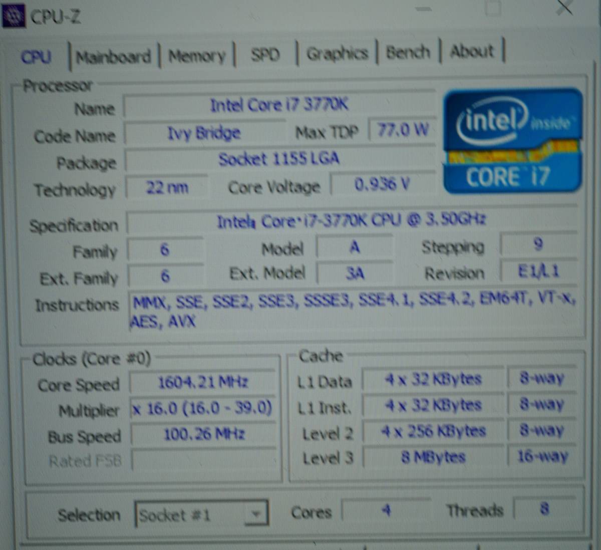 【動作確認済】Intel Core i7 3770K LGA1155 本体のみ _画像3