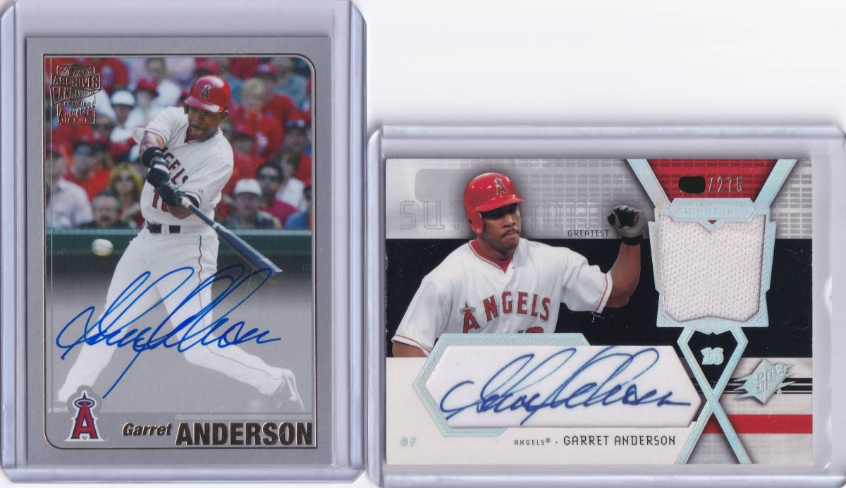 【２枚セット】ギャレット・アンダーソン 2004 Upper Deck SPx ＆ 2020 Topps Archives 直筆サインカード / エンゼルス【GARRET ANDERSON】_画像1