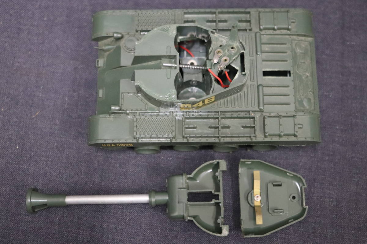 【A20】昭和レトロ / ニチモ 日模 M-46 パットン戦車 箱付き 組み立て済み ジャンク品 マブチモーター 模型 _画像4