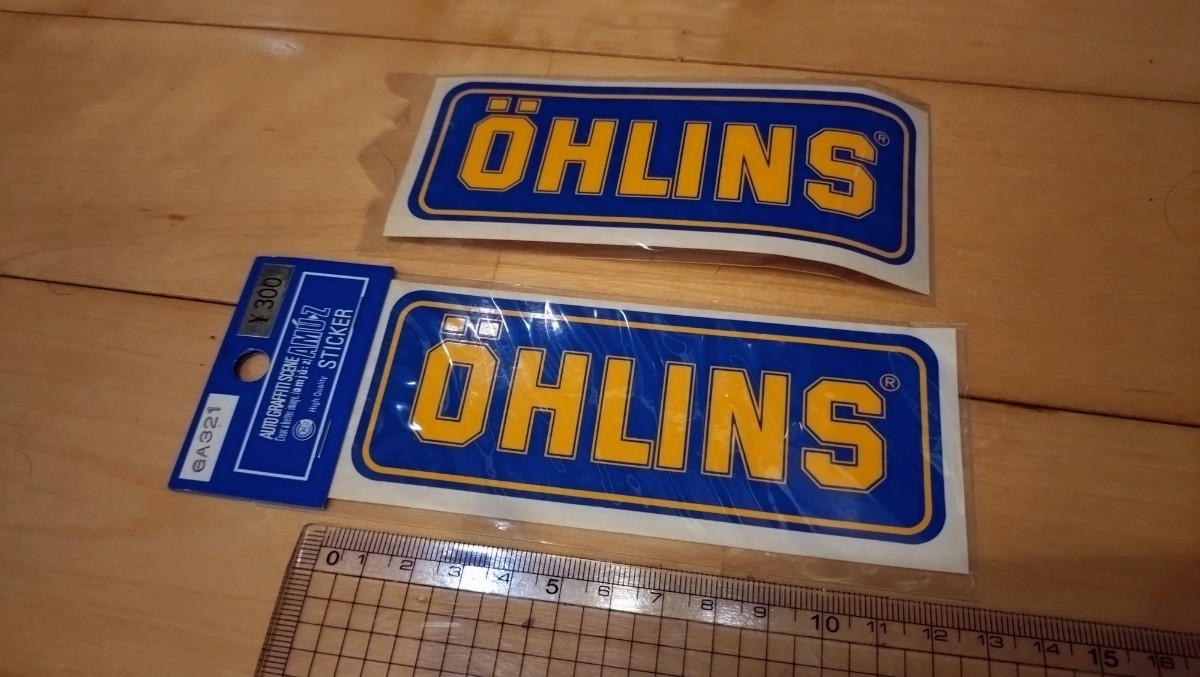 【未使用】オーリンズ 純正ステッカー ２枚セット OHLINS 青 黄_画像1