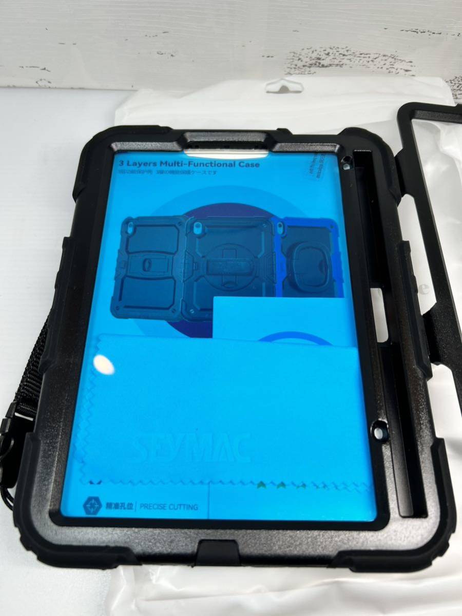 iPad mini6 リングハンドル耐衝撃ケース iPad mini第6世代8.3インチ（2021）専用 ペン収納 保護フィルム付きフレーム（ブラック）_画像8