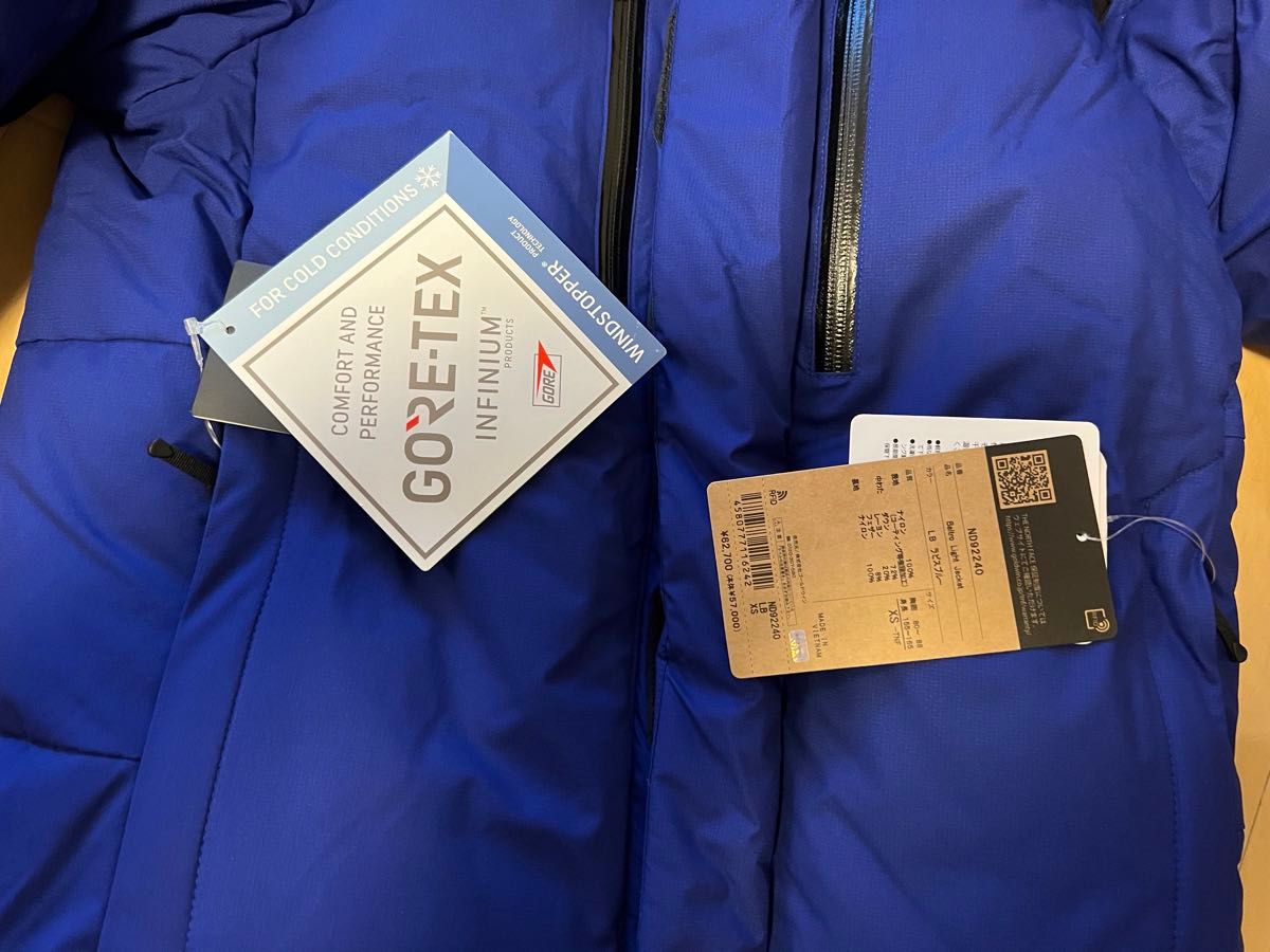 新品　ノースフェイス　22FW　バルトロライトジャケット　LBラピスブルー　ＸSサイズ　ＮＤ92240　GOLDWIN製