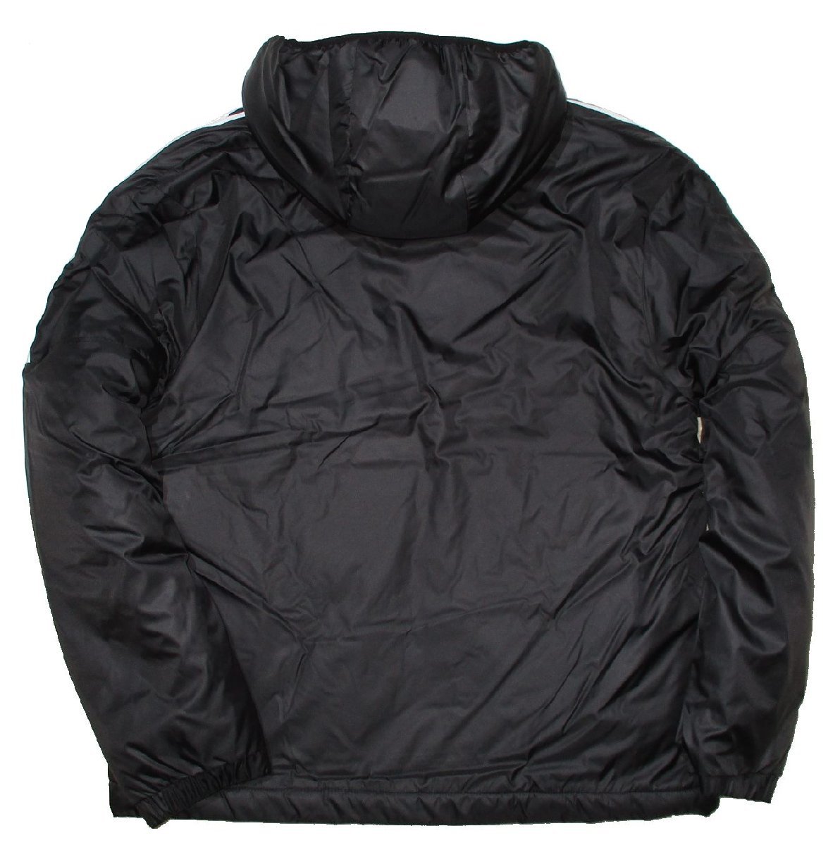 新品 冬物 XO BIGサイズ 2XL ▼ アディダス adidas ▼ フード付き ダウン調 中綿入り ブルゾン ジャケット 黒 ブラック メンズ 3L_画像6