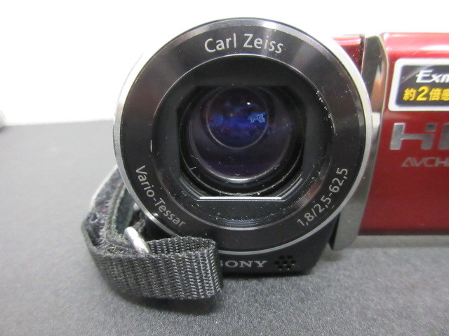 SONY ソニー　ビデオカメラ　handycam HDR-CX170 レッド 25x Carl Zeiss 1.8/2.5-62.5 カメラ 光学機器 バッテリー付き　#33808_画像3