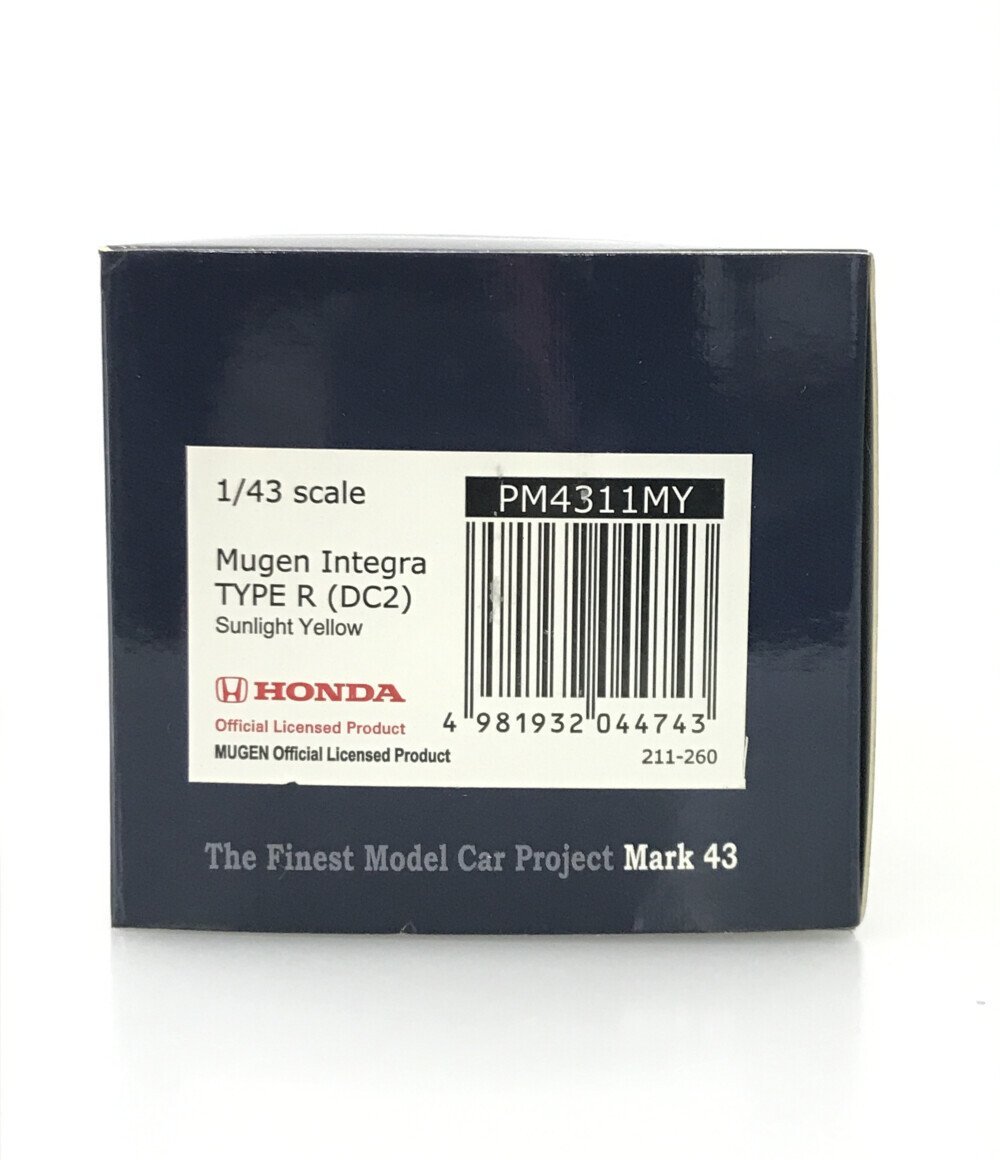 ミニカー HONDA Mugen Integra TYPE R DC2 Sunlight Yellow PM4311MY 1/43 ホビージャパン [0502]の画像3