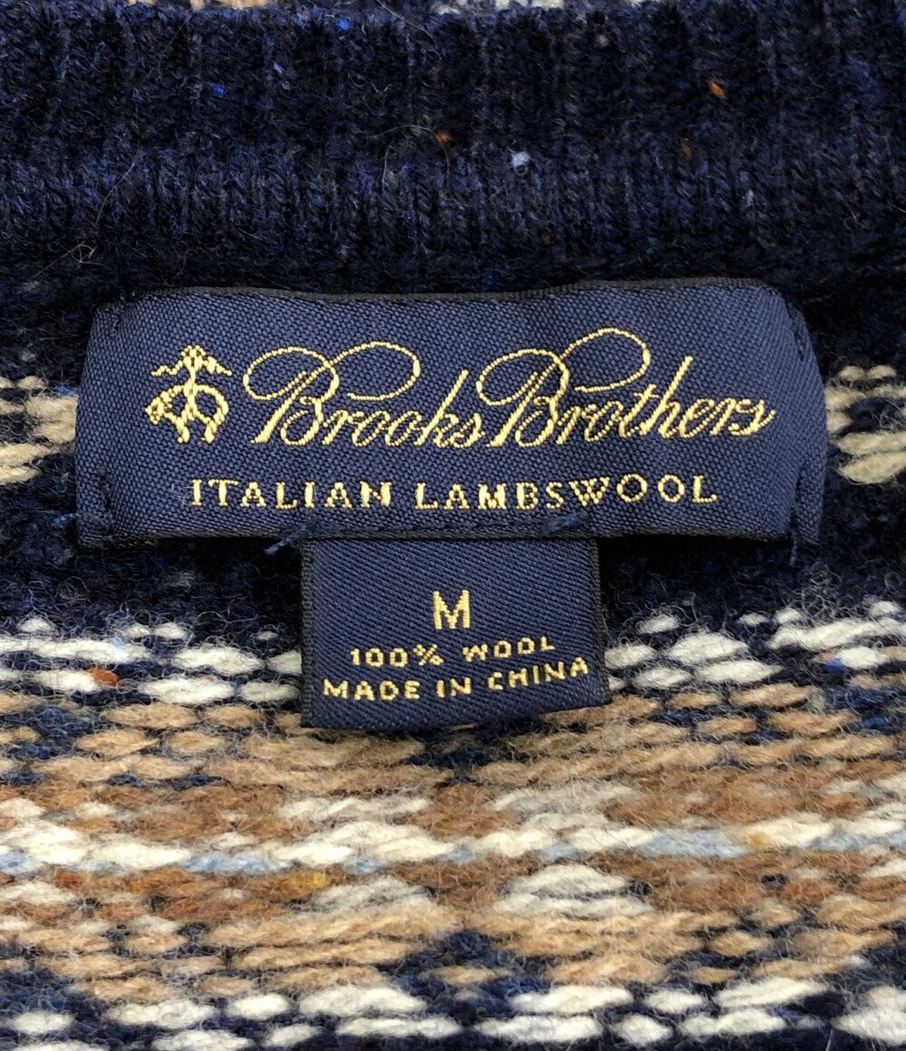 ブルックスブラザーズ 長袖ノルディック柄ニット メンズ M M Brooks Brothers [0502]_画像3