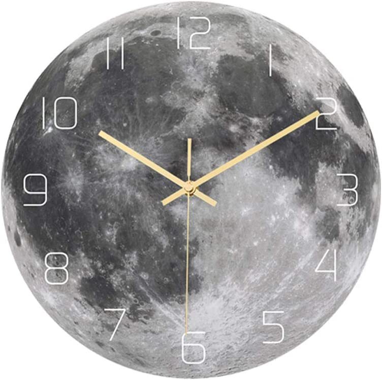 光る月型時計 天体 蛍光 アクリル素材 クロック ウォールデコ リビングルーム インテリア_画像1
