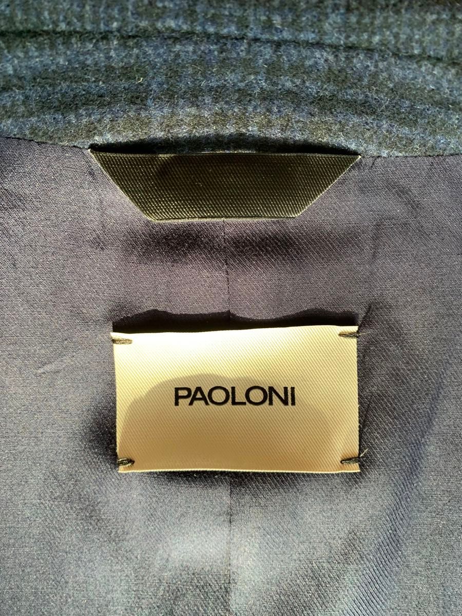 【PAOLONI】パオローニチェスターコート ウール 濃紺50 L新品未使用 雑誌レオン取扱ブランド 高級イタリアブランド