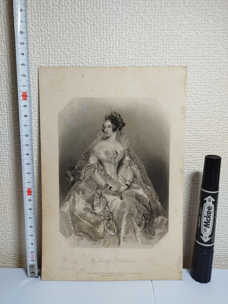 【銅版画・真作】「Heaths The Book of Beauty 1839」 J.H.Robinson,1796−1871　詳細不明　約200年前の古い銅版画　人物画_画像3