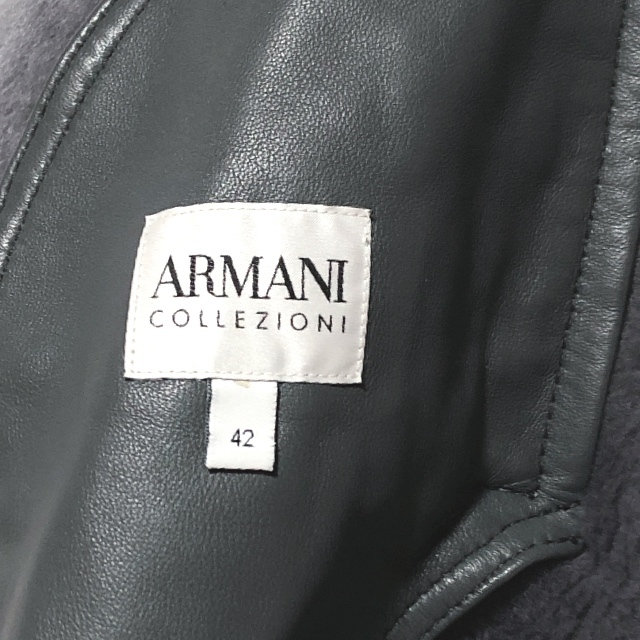  Armani mouton coat 42/ARMANI COLLEZIONI high class share ring sheep leather 