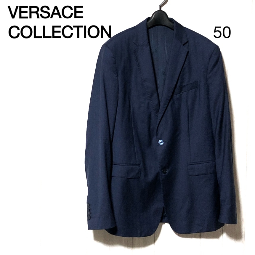 VERSACE COLLECTION テーラードジャケット 50/ヴェルサーチ コレクション 2B ヘリンボーン
