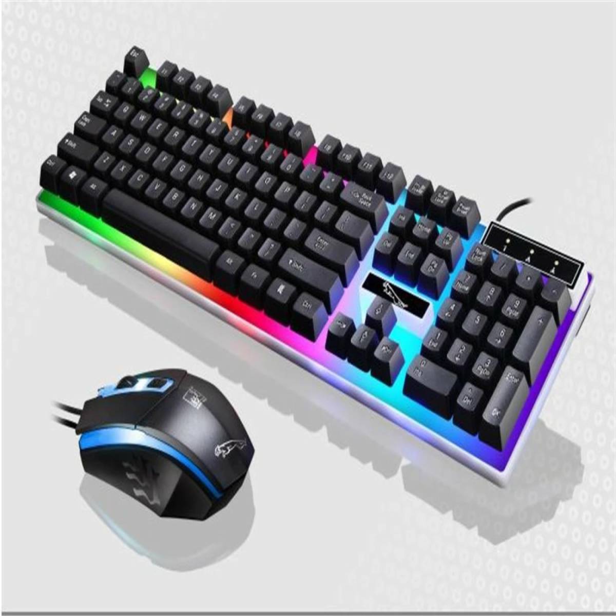 【未使用】ゲーミング キーボード マウス セット 有線 防塵 USB G21B Fashion Office Cool Gaming Keyboard LEDバックライトの画像1
