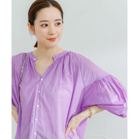 URBAN RESEARCH Urban Research 23SS cotton Boyle multi WAY blouse rom and rear (before and after) 2WAY feather woven as .*sia- feeling PURPLE Free regular price 9,900 jpy 