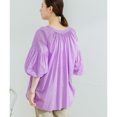 URBAN RESEARCH Urban Research 23SS cotton Boyle multi WAY blouse rom and rear (before and after) 2WAY feather woven as .*sia- feeling PURPLE Free regular price 9,900 jpy 