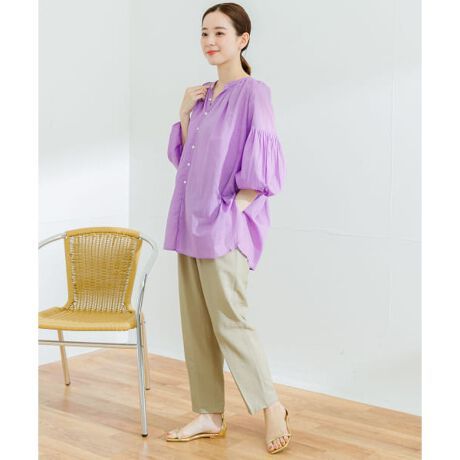 URBAN RESEARCH Urban Research 23SS cotton Boyle multi WAY blouse rom and rear (before and after) 2WAY feather woven as .*sia- feeling PURPLE Free regular price 9,900 jpy 