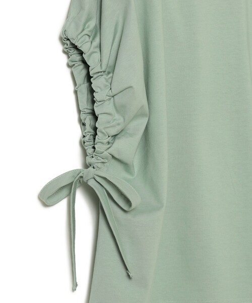 B:MING by BEAMS ビームス 23SS シルケット袖デザインプルオーバー 目を惹く春カラー デザイン袖口のリボンでシルエットを微調整 PNK Free_こちらの画像は実物と色味が異なります