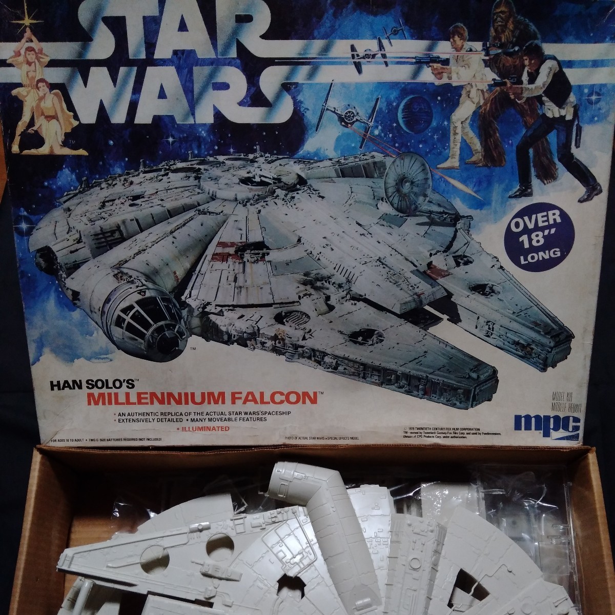 電飾パーツ付き 1作目当時もの mpc STAR WARS ミレニアムファルコン millennium falcon ハン・ソロ スターウォーズ プラモデル