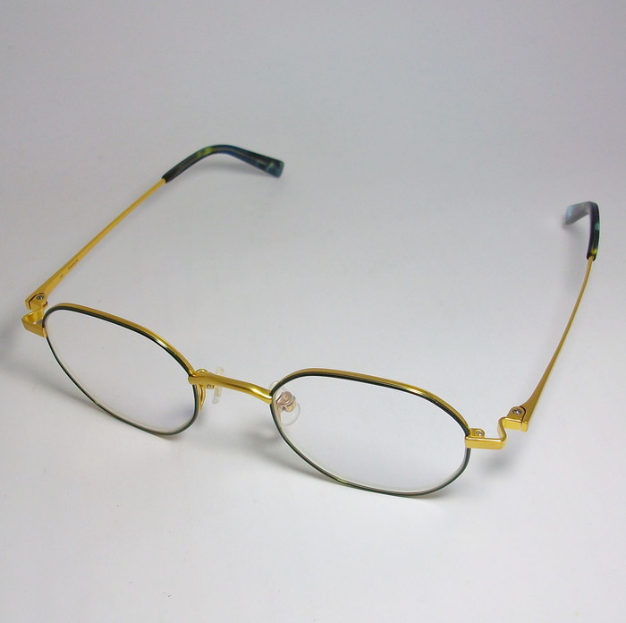 Selecta セレクタ クラシック ヴィンテージ レトロ 眼鏡 メガネ フレーム 87-0010-2 ダークグリーン　ゴールド_画像3