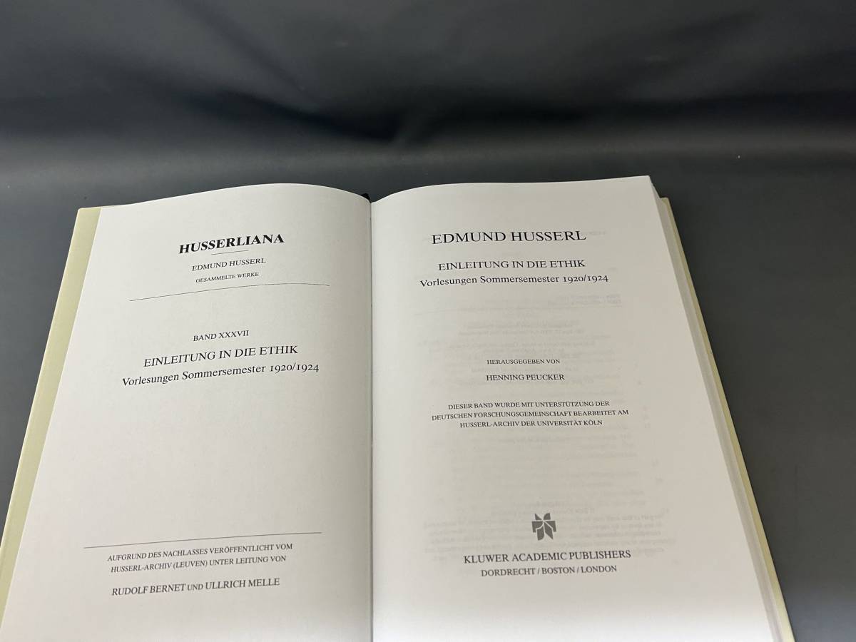 洋書ドイツ語★『フッサール全集 第38巻 倫理学入門』 2004年★除籍本★Edmund Husserl 「Einleitung in die Ethik」_画像5