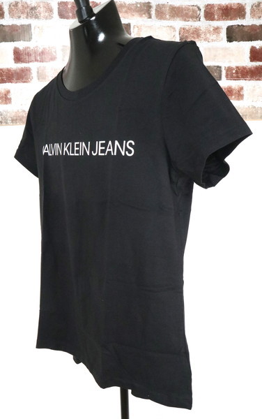 ＊お買い得新品 カルバンクライン ジーンズ Calvin Klein Jeans ロゴプリント 半袖 Tシャツ コットン サイズM(レディスXL)ブラック MCT1181_画像3