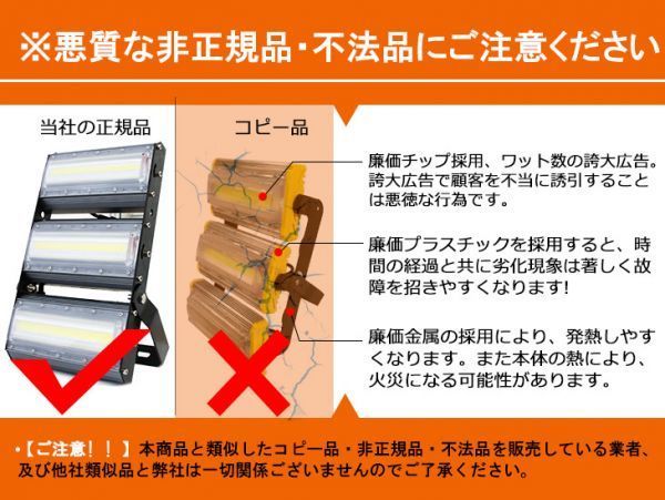 送料込 5個 超爆光 LED投光器 400W 6300W相当240° 64000lm 6500K AC 85-265V PSE取得1年保証作業灯 看板 屋外 ライト照明_画像7