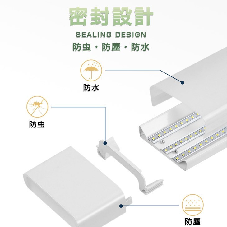 即納!超高輝度 送料込 1本 スイッチ付 一体型台座付 1灯・3灯相当 40W 80W形相当 直管LED蛍光灯 6300lm 昼光色6000K AC85-265V D18EN