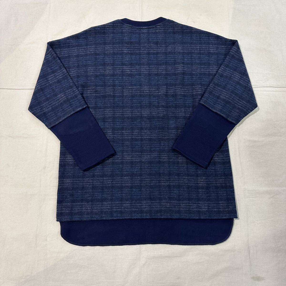 23AW 新品 White Mountaineering ホワイトマウンテニアリング LAYERED CHECK PULLOVER レイヤードウールカットソー_画像2