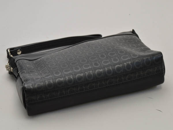  Ferragamo SALVATORE FERRAGAMO clutch bag / Mini bag leather gun chi-ni black silver metal fittings lady's su_p e_u F-YA619