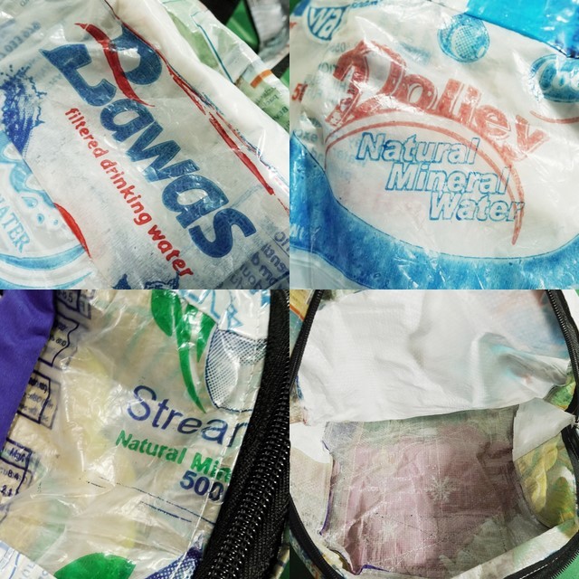 □ガーナ TRASHY BAGSトラッシーバッグ プラスチックゴミ再利用素材 スクール リュックサック 未使用!!!□_画像8