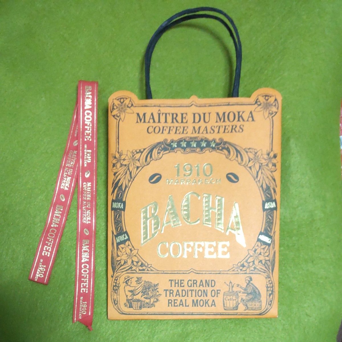 美品★バシャ コーヒーBACHA COFFEE 紙袋 リボン